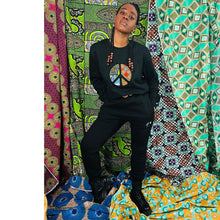 Load image into Gallery viewer, Peace Sign Sweater-  Unisex African Print Sweatshirt
